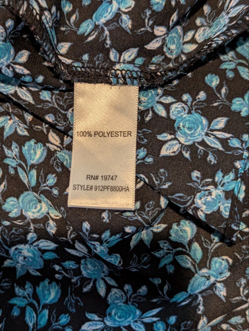 Counterparts Black and Blue Floral Peplum Tunic - Picture 3 of 5
